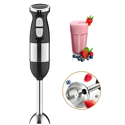 Blender de mana multifunctional cu doua trepte de viteza si doua lame din otel inoxidabil functie de mixare tocator 500W Blender de mana multifunctional cu doua trepte de viteza si doua lame din otel inoxidabil functie de mixare tocator 500W