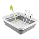 Suport pliabil pentru vase cu scurgator din silicon ALB/GRI Suport pliabil pentru vase cu scurgator din silicon ALB/GRI