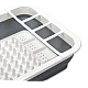 Suport pliabil pentru vase cu scurgator din silicon ALB/GRI Suport pliabil pentru vase cu scurgator din silicon ALB/GRI