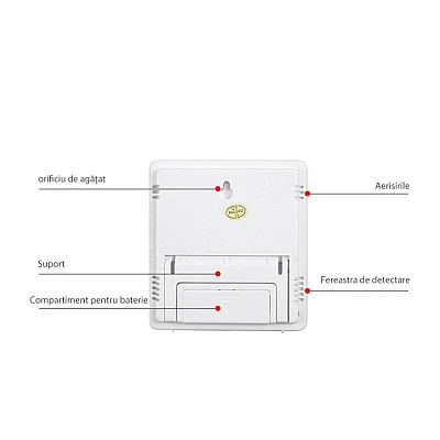 Termometru si higrometru digital Ceas 3 taste Suport Stand Alb Termometru si higrometru digital Ceas 3 taste Suport Stand Alb