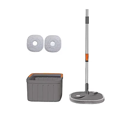Set mop rotativ BIMROM cu doua rezerve galeata patrata cu doua compartimente separate pentru apa curata si murdara Set mop rotativ BIMROM cu doua rezerve galeata patrata cu doua compartimente separate pentru apa curata si murdara