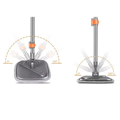 Set mop rotativ BIMROM cu doua rezerve galeata patrata cu doua compartimente separate pentru apa curata si murdara Set mop rotativ BIMROM cu doua rezerve galeata patrata cu doua compartimente separate pentru apa curata si murdara