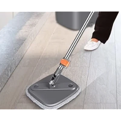 Set mop rotativ BIMROM cu doua rezerve galeata patrata cu doua compartimente separate pentru apa curata si murdara Set mop rotativ BIMROM cu doua rezerve galeata patrata cu doua compartimente separate pentru apa curata si murdara