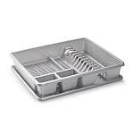 Uscator vase cu tava rectangular mare dimensiuni 48 x 38 x 9 cm argintiu