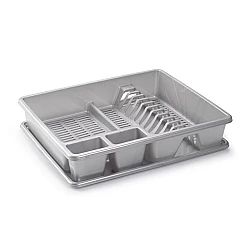 Uscator vase cu tava rectangular mare dimensiuni 48 x 38 x 9 cm argintiu