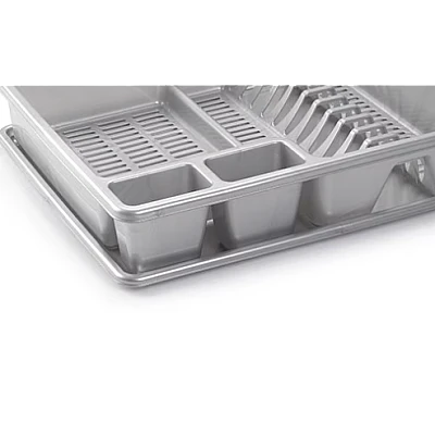 Uscator vase cu tava rectangular mare dimensiuni 48 x 38 x 9 cm argintiu Uscator vase cu tava rectangular mare dimensiuni 48 x 38 x 9 cm argintiu