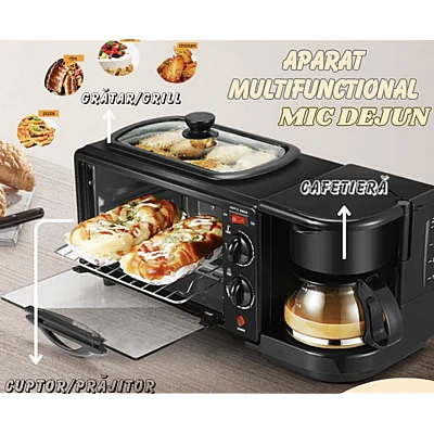 Aparat multifunctional electric 3 in 1 Mic Dejun cuptor grill filtru cafea LEIHMANN Aparat multifunctional electric 3 in 1 Mic Dejun cuptor grill filtru cafea LEIHMANN