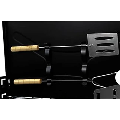 Gratar camping portabil negru cu ustensile 43x26x46 cm Gratar camping portabil negru cu ustensile 43x26x46 cm