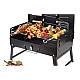 Gratar camping portabil negru cu ustensile 43x26x46 cm Gratar camping portabil negru cu ustensile 43x26x46 cm