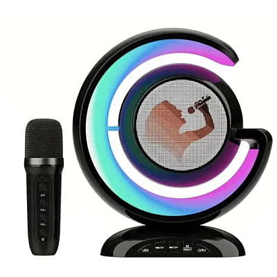Boxa wireless pentru karaoke cu microfon si iluminare LED RGB portabila YS 110 Boxa wireless pentru karaoke cu microfon si iluminare LED RGB portabila YS 110