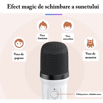 Boxa wireless pentru karaoke cu microfon si iluminare LED RGB portabila YS 110 Boxa wireless pentru karaoke cu microfon si iluminare LED RGB portabila YS 110