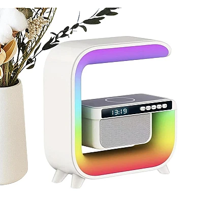 Boxa Bluetooth 3 in 1 XM G3 cu lumina LED si incarcator fara fir iluminare RGB Boxa Bluetooth 3 in 1 XM G3 cu lumina LED si incarcator fara fir iluminare RGB
