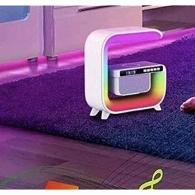 Boxa Bluetooth 3 in 1 XM G3 cu lumina LED si incarcator fara fir iluminare RGB Boxa Bluetooth 3 in 1 XM G3 cu lumina LED si incarcator fara fir iluminare RGB