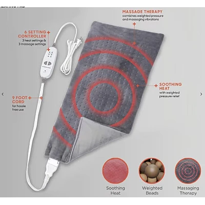 Patura electrica multifunctionala de incalzire si masaj gri Patura electrica multifunctionala de incalzire si masaj gri