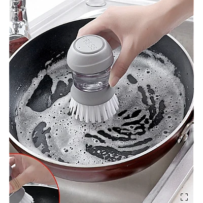 Perie pentru vase cu dozator detergent si suport Perie pentru vase cu dozator detergent si suport