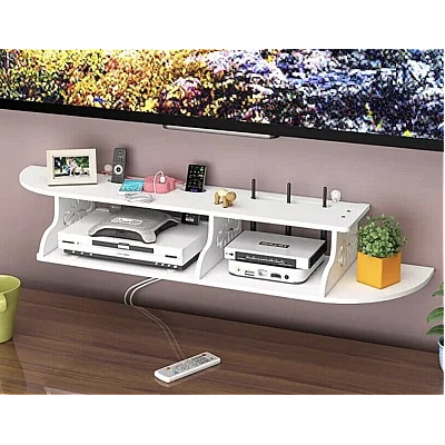 Suport elegant pentru router si alte dispozitive sau obiecte de decor 100x23cm alb Suport elegant pentru router si alte dispozitive sau obiecte de decor 100x23cm alb