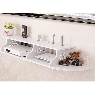 Suport elegant pentru router si alte dispozitive sau obiecte de decor 100x23cm alb Suport elegant pentru router si alte dispozitive sau obiecte de decor 100x23cm alb