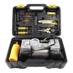 Kit pentru pana Auto compresor 12V cu 2 cilindri si 7 accesorii Kit pentru pana Auto compresor 12V cu 2 cilindri si 7 accesorii