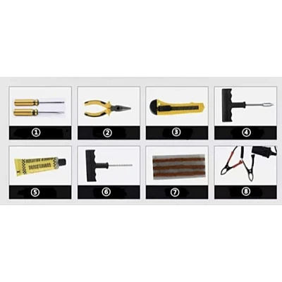 Kit pentru pana Auto compresor 12V cu 2 cilindri si 7 accesorii