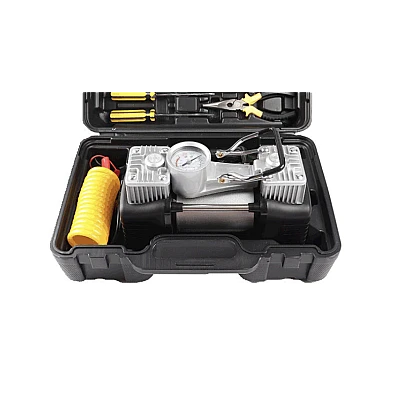 Kit pentru pana Auto compresor 12V cu 2 cilindri si 7 accesorii
