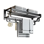 Suport prosoape baie aluminiu spatial lungime 57cm Negru