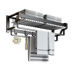 Suport prosoape baie aluminiu spatial lungime 45 cm Negru