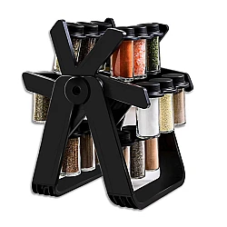 Set 18 recipiente condimente cu suport rotativ 34x23 cm