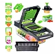 Set feliator manual Gonice 18in1 Inox/Plastic Verde/Negru Set feliator manual Gonice 18in1 Inox/Plastic Verde/Negru
