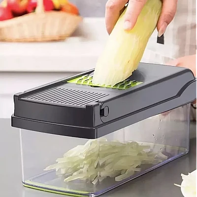 Set feliator manual Gonice 18in1 Inox/Plastic Verde/Negru Set feliator manual Gonice 18in1 Inox/Plastic Verde/Negru