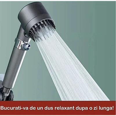 Para cap de dus 4 In 1 cu 3 moduri diferite de presiune a apei Para cap de dus 4 In 1 cu 3 moduri diferite de presiune a apei