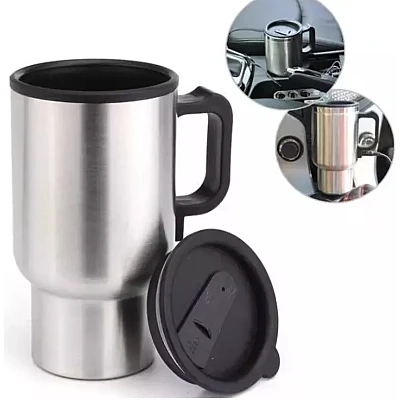 Cana termos auto cu adaptor pentru priza din masina 400 ml Cana termos auto cu adaptor pentru priza din masina 400 ml