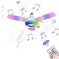 Bec cu patru brate lumina multicolora functie muzicala prin bluetooth si telecomanda Bec cu patru brate lumina multicolora functie muzicala prin bluetooth si telecomanda