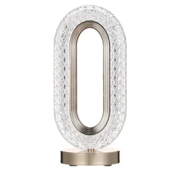 Lampa ambientala cristal LED forma ovala portabila 3 moduri de iluminare