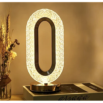 Lampa ambientala cristal LED forma ovala portabila 3 moduri de iluminare Lampa ambientala cristal LED forma ovala portabila 3 moduri de iluminare