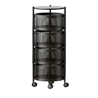 Raft metalic rotund universal cu 4 niveluri negru 34 cm x 75 cm x 30 cm Raft metalic rotund universal cu 4 niveluri negru 34 cm x 75 cm x 30 cm