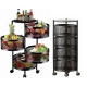 Raft metalic rotund universal cu 4 niveluri negru 34 cm x 75 cm x 30 cm