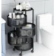 Raft metalic rotund universal cu 4 niveluri negru 34 cm x 75 cm x 30 cm