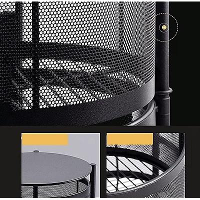 Raft metalic rotund universal cu 4 niveluri negru 34 cm x 75 cm x 30 cm Raft metalic rotund universal cu 4 niveluri negru 34 cm x 75 cm x 30 cm