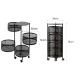 Raft metalic rotund universal cu 4 niveluri negru 34 cm x 75 cm x 30 cm