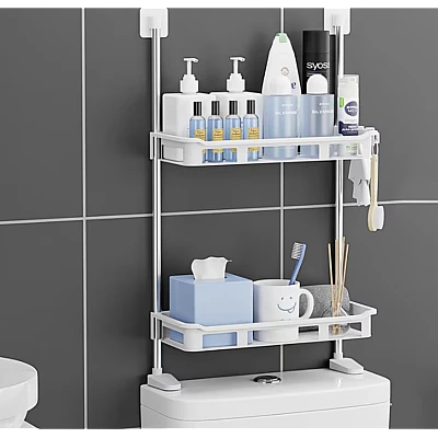 Raft depozitare multifunctional pentru toaleta 2 polite 58 x30cm