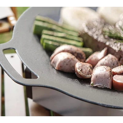 Plita Japoneza rotunda cu manere placa grill antiaderenta pluristratificata diametrul 30 cm