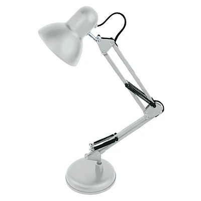 Lampa de birou cu suport culoare alba 220V soclu E27 Lampa de birou cu suport culoare alba 220V soclu E27