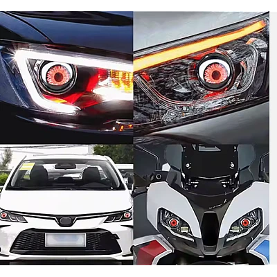 Set de 2 Lupe led AUTO 3 inchi animatie ochi pisica 12 36v Set de 2 Lupe led AUTO 3 inchi animatie ochi pisica 12 36v