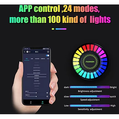 Odorizant auto D2 functie umidificator Led cu ritm muzical RGB Bluetooth Odorizant auto D2 functie umidificator Led cu ritm muzical RGB Bluetooth