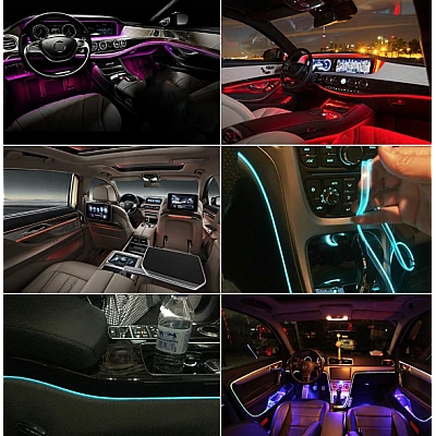 Kit 5 Benzi LED Lumini Ambientale auto RGB Control din Aplicatie Telefon 6 Metrii Kit 5 Benzi LED Lumini Ambientale auto RGB Control din Aplicatie Telefon 6 Metrii