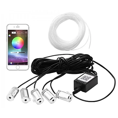 Kit 5 Benzi LED Lumini Ambientale auto RGB Control din Aplicatie Telefon 6 Metrii Kit 5 Benzi LED Lumini Ambientale auto RGB Control din Aplicatie Telefon 6 Metrii