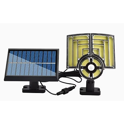 Lampa solara cu 3 casete COB reglabile senzor de miscare si 120 LED Lampa solara cu 3 casete COB reglabile senzor de miscare si 120 LED