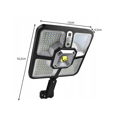 Lampa solara de perete cu senzor de miscare 220 LED COB 4 moduri iluminare Lampa solara de perete cu senzor de miscare 220 LED COB 4 moduri iluminare