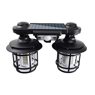 Lampa solara dubla 182LED cu senzor de miscare 3 moduri de iluminare telecomanda