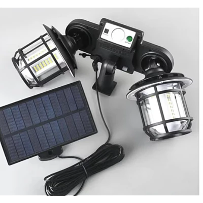 Lampa solara dubla 182LED cu senzor de miscare 3 moduri de iluminare telecomanda